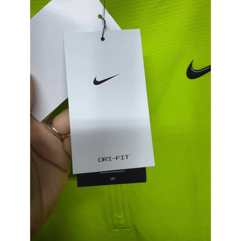 Nike Golf Dri-FIT UV‎ Victory Half-Zip Neon Yellow Volt Pullover DX1491-389 L